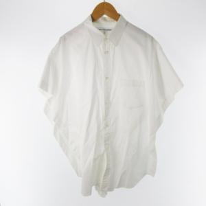 コムデギャルソンシャツ COMME des GARCONS SHIRT マントシャツ ドレスシャツ ポンチョ風 半袖 白 ホワイト コットン M メンズ｜vectorpremium
