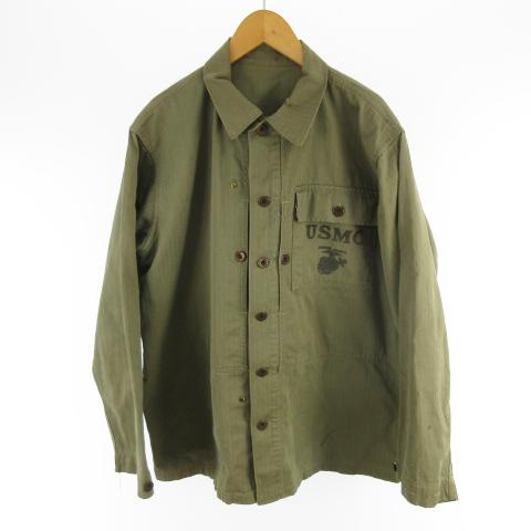 40s USMC P-44 HBT JACKET ツイル ジャケット ヘリンボーン ドーナツボタン ...