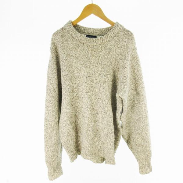 90’S USA製 LANDS' END ランズエンド  セーター ニット クルーネック ウール ブ...