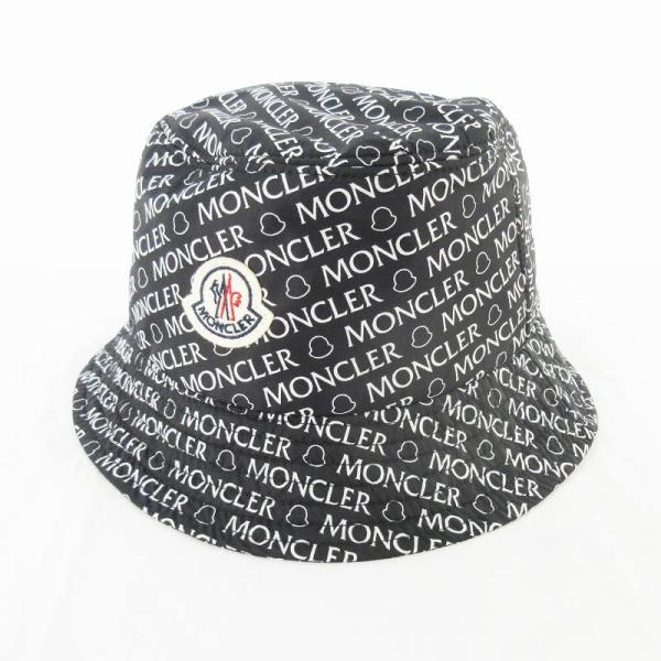 モンクレール MONCLER 22AW バケット ハット 帽子 ロゴ 総柄 モノグラム ブラック 黒...