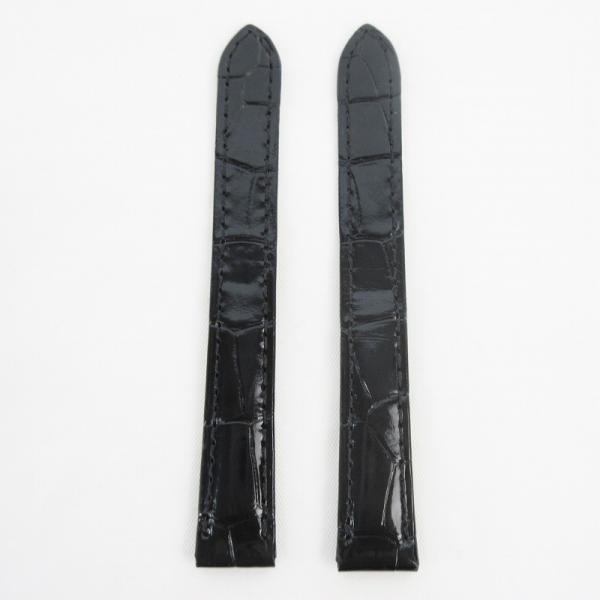 未使用品 カルティエ Cartier 純正ベルト ブラックカラー 黒 シャイニー アリゲーター レザ...