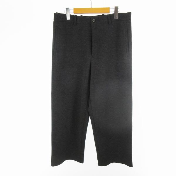 ジョルジオアルマーニ GIORGIO ARMANI ワイドパンツ ニット ウール チャコールグレー ...