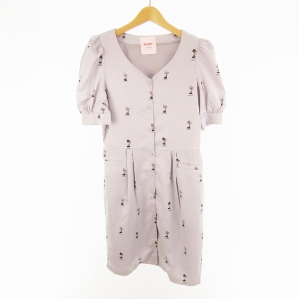 RUBY AND YOU ルビーアンドユー ワンピース 半袖 パフスリーブ アイスクリーム柄 総柄 ...