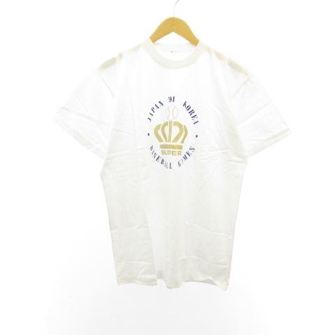 美品 スーパーベースボール Tシャツ カットソー 日韓戦 白 ホワイト L EC● メンズ