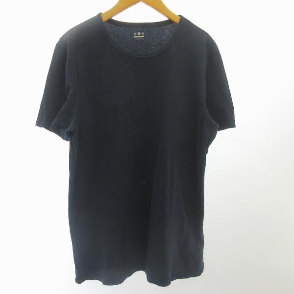 スリードッツ three dots 近年モデル Tシャツ カットソー USA製 紺 ネイビー Lサイ...