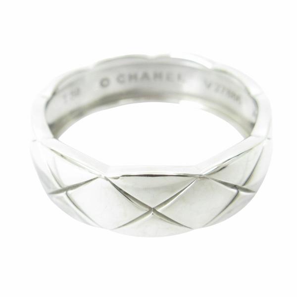 シャネル CHANEL ココクラッシュ ミディアム リング 指輪 アクセサリー ホワイトゴールド 化...