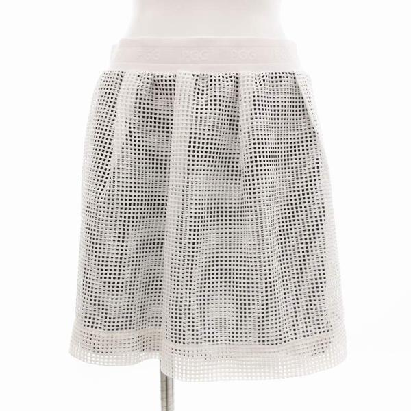 パーリーゲイツ PEARLY GATES 近年 ゴルフウエア ミニスカート フレア メッシュ 1 白...