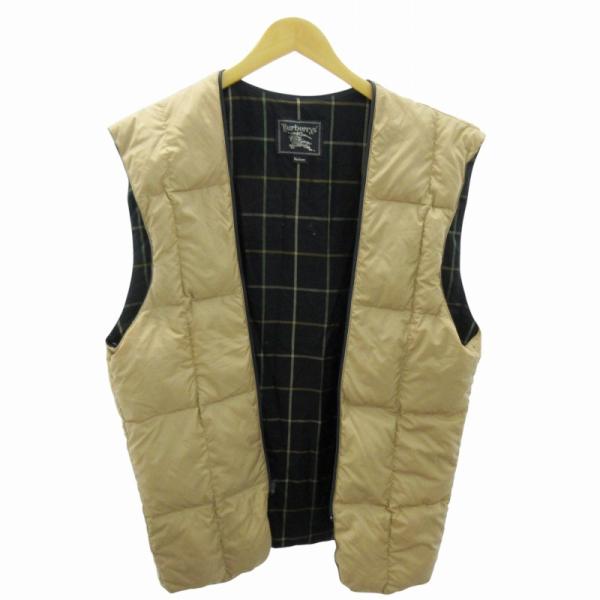 バーバリーズ Burberrys ヴィンテージ ダウンベスト ライナー 裏地 チェック柄 M ベージ...