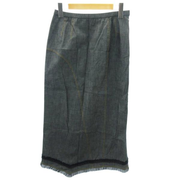 レリアン Leilian ラップスカート フリル ロング丈 11 黒 ブラック 1126 ■YHS8...