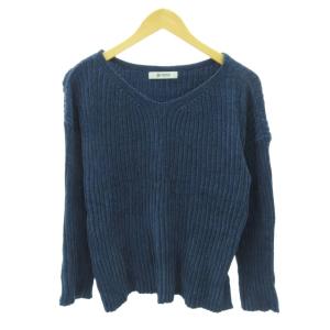 ナノユニバース nano universe ニット セーター 無地 長袖 F 紺 ネイビー 1022 ■YHS8 レディース