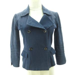 バーニーズニューヨーク BARNEYS NEW YORK ダブルブレスト テーラード ジャケット 紺 ネイビー 38 約M レディース