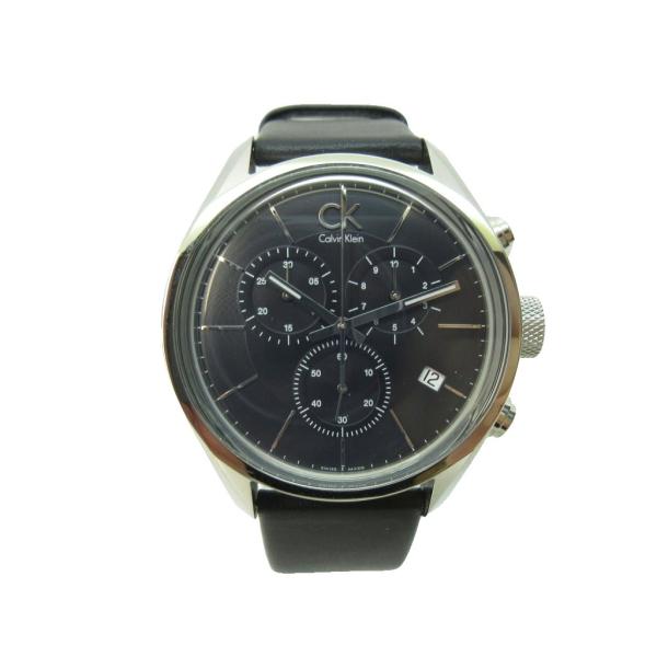 カルバンクライン CALVIN KLEIN 美品 マスキュリン クロノグラフ クオーツ 腕時計 K2...