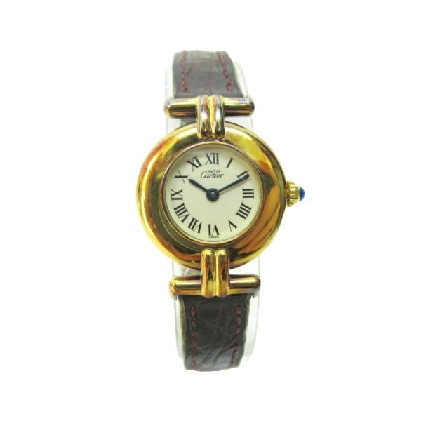 カルティエ Cartier マスト コリゼ ヴェルメイユ SM 腕時計 590002 レザーベルト ...