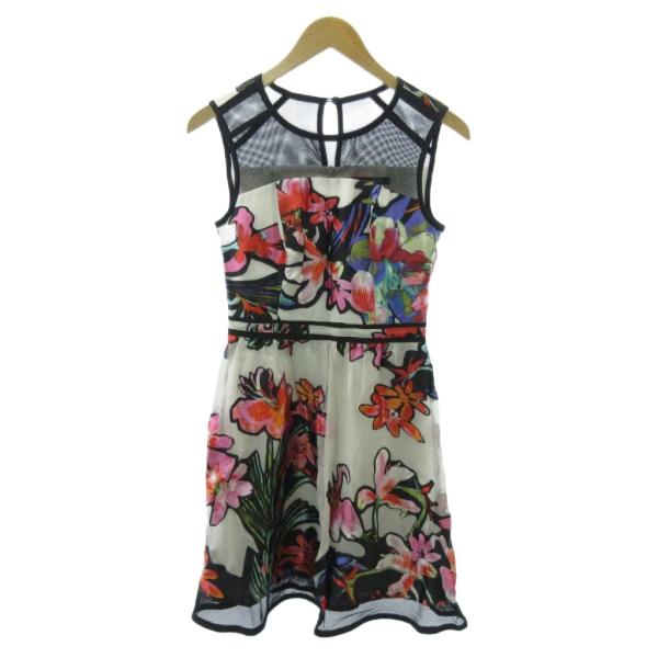 未使用品 ナネットレポー nanette lepore タグ付き ワンピース 花柄 ノースリーブ ひ...