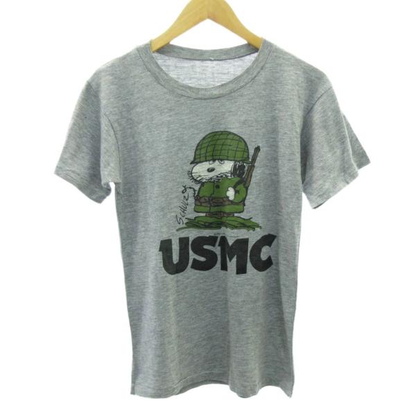 ヴィンテージ VINTAGE SNOOPY スヌーピー 推定70s〜 Tシャツ ミリタリー USMC...