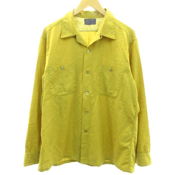 ペンドルトン PENDLETON 60s ヴィンテージ ボード ウール シャツ 開襟 マスタード L...
