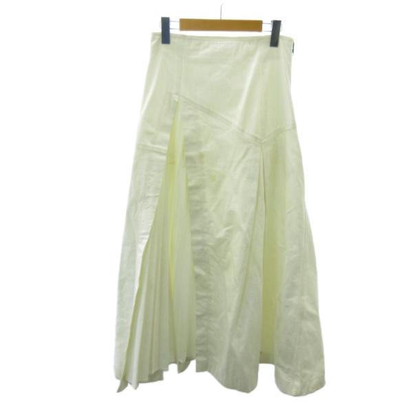 アウラアイラ AULA AILA スカート 切替 プリーツ ロング丈 1 白 ホワイト 0105 レ...