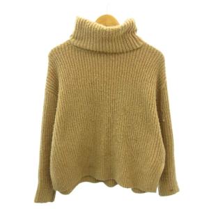 ザラ ZARA ニット セーター タートルネック 長袖 S ベージュ 0207 レディース