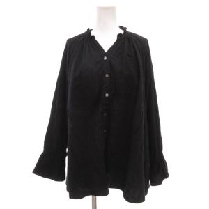マーブルシュッド marble SUD 24SS ブラウス 黒 ブラック 長袖 フリル /NL