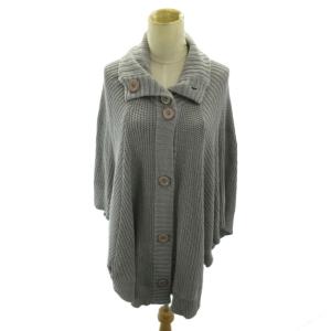 アーノルドパーマー Arnold Palmer 美品 ニット ロングカーディガン ドルマンスリーブ 長袖 2 グレー 0507 レディース