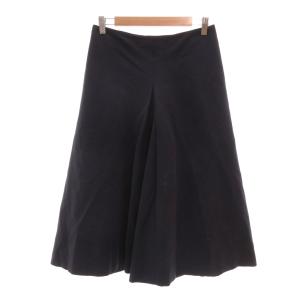 ブラック バイ マウジー BLACK by moussy ガウチョパンツ スラックス 2 紺 ネイビー ワイドシルエット /NL ■STK レディース