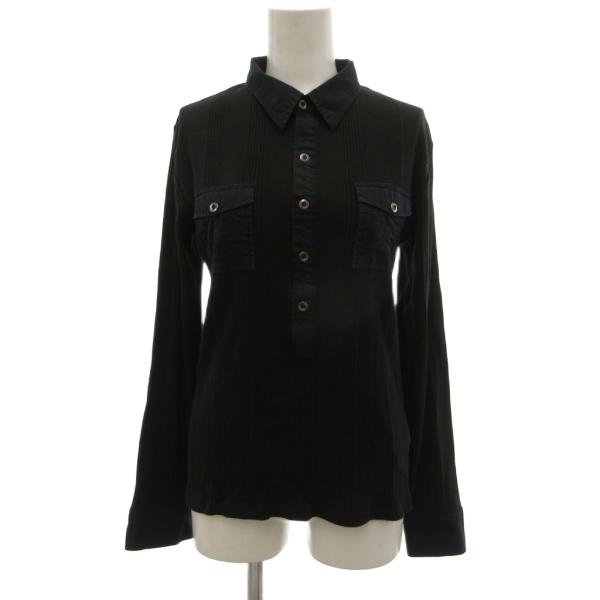 コムサイズム COMME CA ISM 美品 ニット シャツ 長袖 M レギュラーカラー プルオーバ...