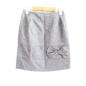 ウィルセレクション WILLSELECTION ミニスカート ウール リボン 台形 グレー 0 レデ...