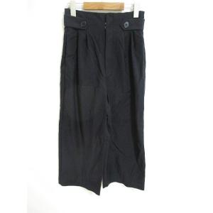 定価2.7万】えみおわす *タックパンツ*黒ブラック無地ロング(33-2512