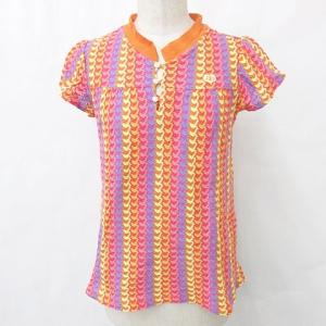 パーリーゲイツ オレンジ ストライプ ゴルフシャツ