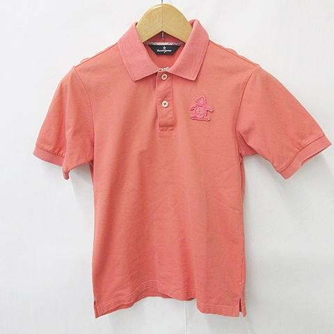 マンシングウェア MUNSINGWEAR ゴルフ ポロシャツ 半袖 ワッペン オレンジ ピンク S ...