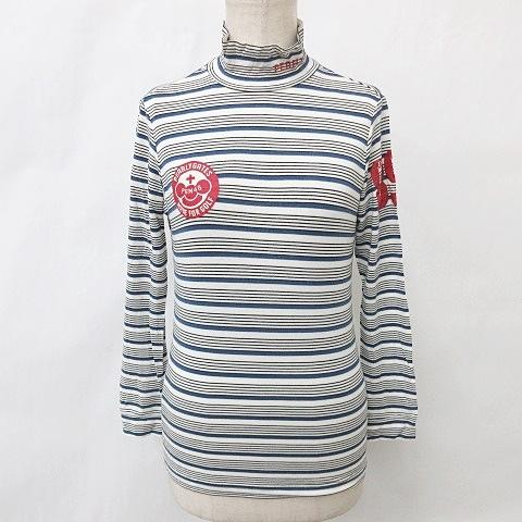 パーリーゲイツ PEARLY GATES ゴルフ シャツ 長袖 ハイネック ボーダー プリント ロゴ...