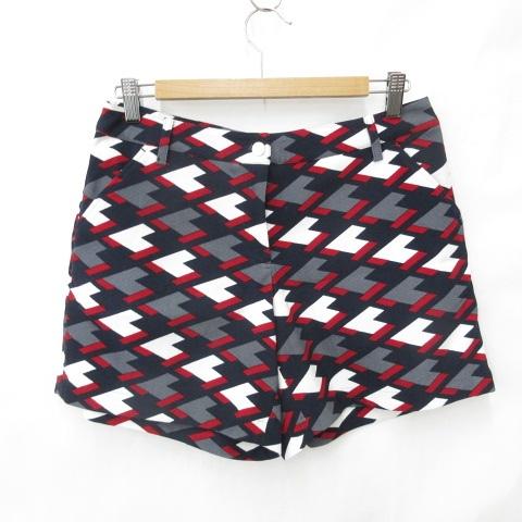 アダバット adabat ゴルフ パンツ ショートパンツ キュロット 総柄 ストレッチ ネイビー 紺...