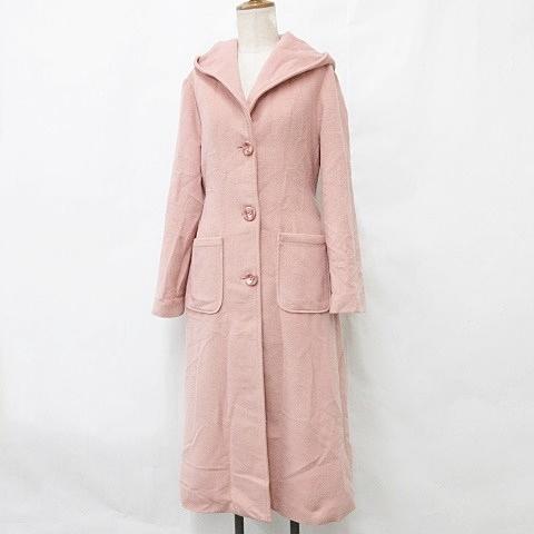 リリーブラウン Lily Brown コート ロング フード リボン ピンク F レディース