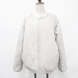 神戸レタス Kobe Lettuce ジャケット リバーシブル 2WAY ボア キルト ジップアップ ノーカラー オフホワイト ベージュ M レディース