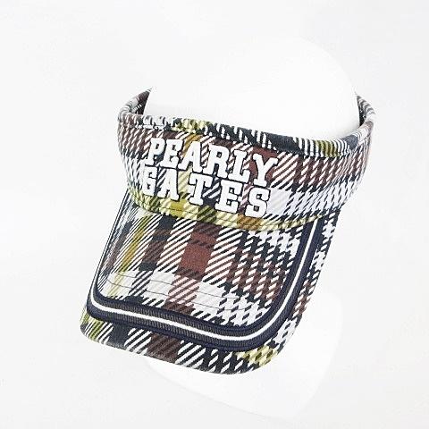 パーリーゲイツ PEARLY GATES ゴルフ 帽子 バイザー サンバイザー チェック グレー ブ...