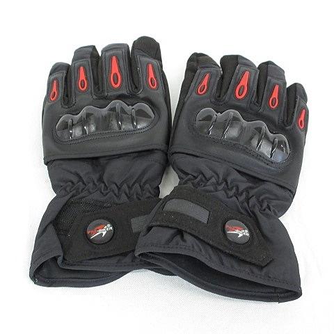 PRO-BIKER バイク オートバイ グローブ 手袋 プロテクター 防寒 防水 裏起毛 ブラック ...