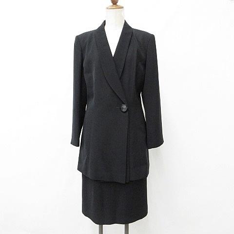 サンルック フォーマル ブラックフォーマル スカートスーツ ジャケット ダブル ロング ショールカラ...
