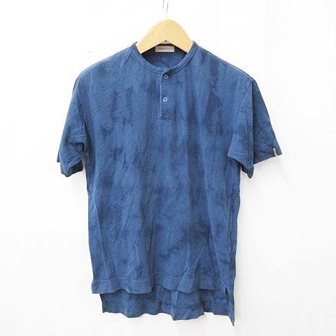ビームスライツ BEAMS Lights Tシャツ 半袖 ヘンリーネック ムラ染め タイダイ 牛革テ...