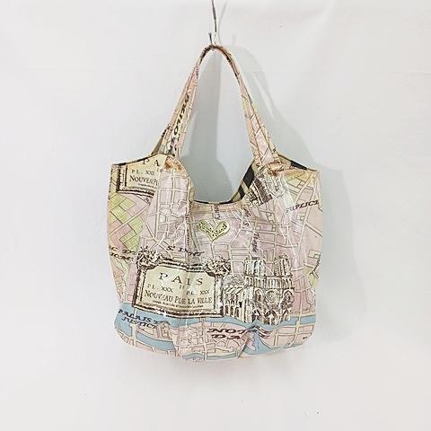 シンクビー! Think Bee バッグ トートバッグ ハンドバッグ PARIS 総柄 ピンク ベー...