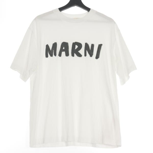 マルニ MARNI 23SS レタリングプリント オーバーサイズ Tシャツ 半袖カットソー 40 白...