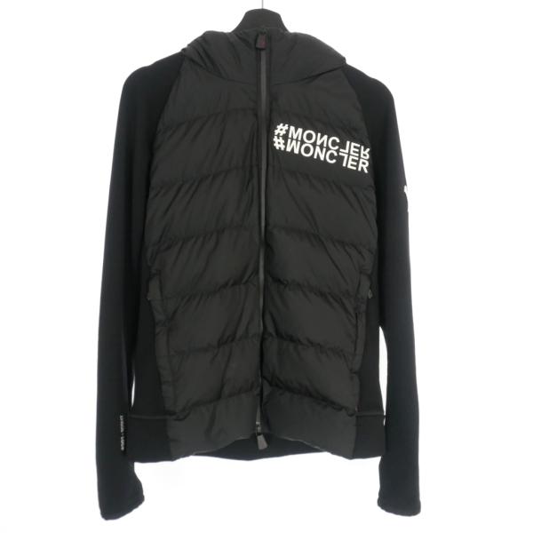 モンクレール MONCLER GRENOBLE スウェット切替 ダウンジャケット パーカー L ブラ...