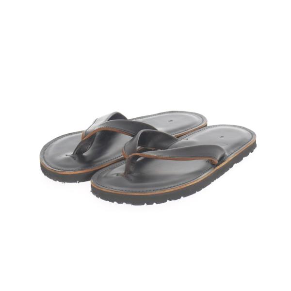 ビブラム VIBRAM ビブラムソール レザー トングサンダル 靴 8 ブラック 黒 メンズ