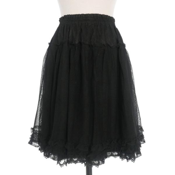 ピンクハウス PINK HOUSE ドットチュール ミニスカート ブラック 黒 P013QAEL03...