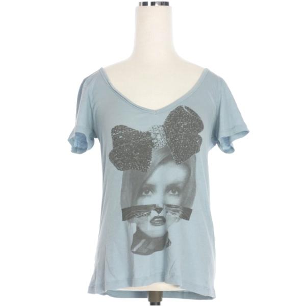 ステラマッカートニー STELLA McCARTNEY ガールプリント VネックTシャツ カットソー...