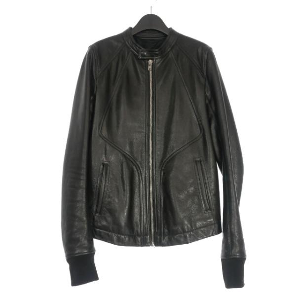 リックオウエンス Rick Owens 14AW インターシャ レザー ジャケット ブルゾン 長袖 ...