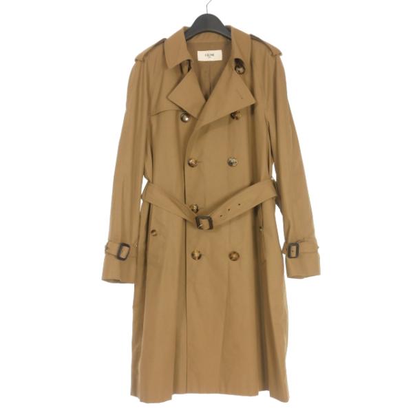 セリーヌ CELINE ベルテッド ロングトレンチコート ジャケット 長袖 50 ベージュ 2M03...