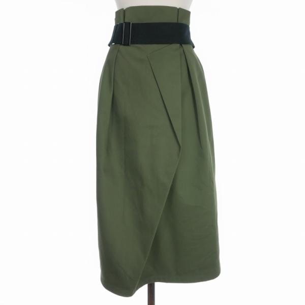 スール soeur7 ウエストベルト ラップスカート  38 カーキ 緑 850-26505 レディ...