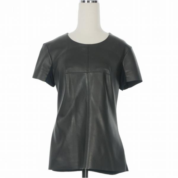 ベイリーフォーティーフォー BAILEY44 フェイクレザー Tシャツ カットソー 半袖 M ブラッ...