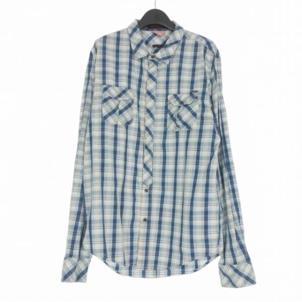 ゼインローブ ZANEROBE チェック柄 ロングスリーブシャツ ポケット付き コットン 長袖 L ...