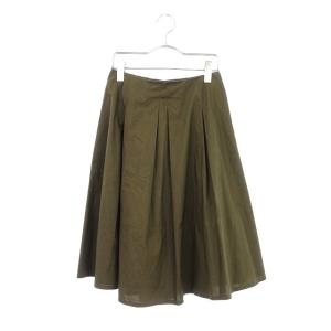 GEYGRY スカート フレア ひざ丈 無地 コットン 38 カーキ 緑 グリーン ■AC bmy レディース